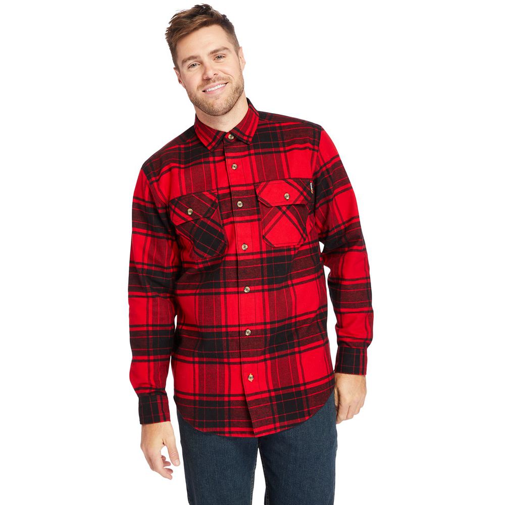 Camisa Timberland Hombre Pro® Woodfort Heavyweight Flannel Work Rojas/Negras - Chile OJQ-523601